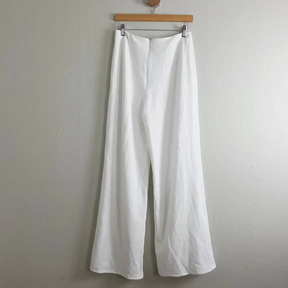 Lulus Enticing Endeavors White Two-Piece Jumpsuit - Wide Leg Bridal Set Size M - Picture 9 of 16